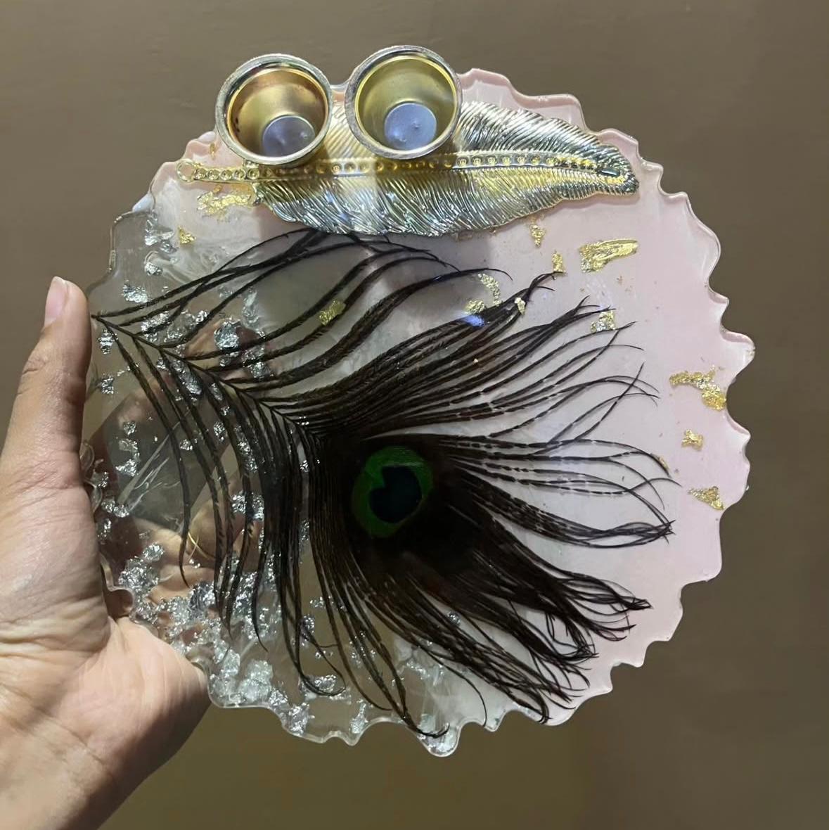 Handcrafted Floral Rakhi Set – Elegant Resin Art Design... Five Free Rakhis with POOJA THALI