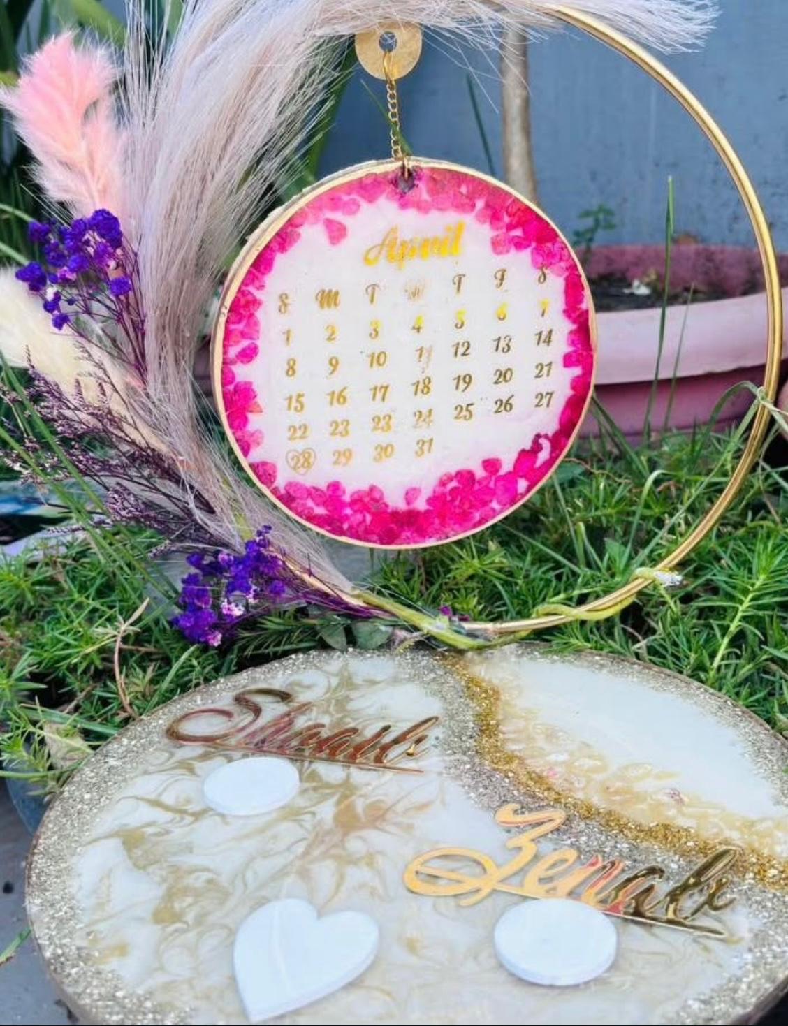 Personalized Resin Engagement Calendar Keepsake