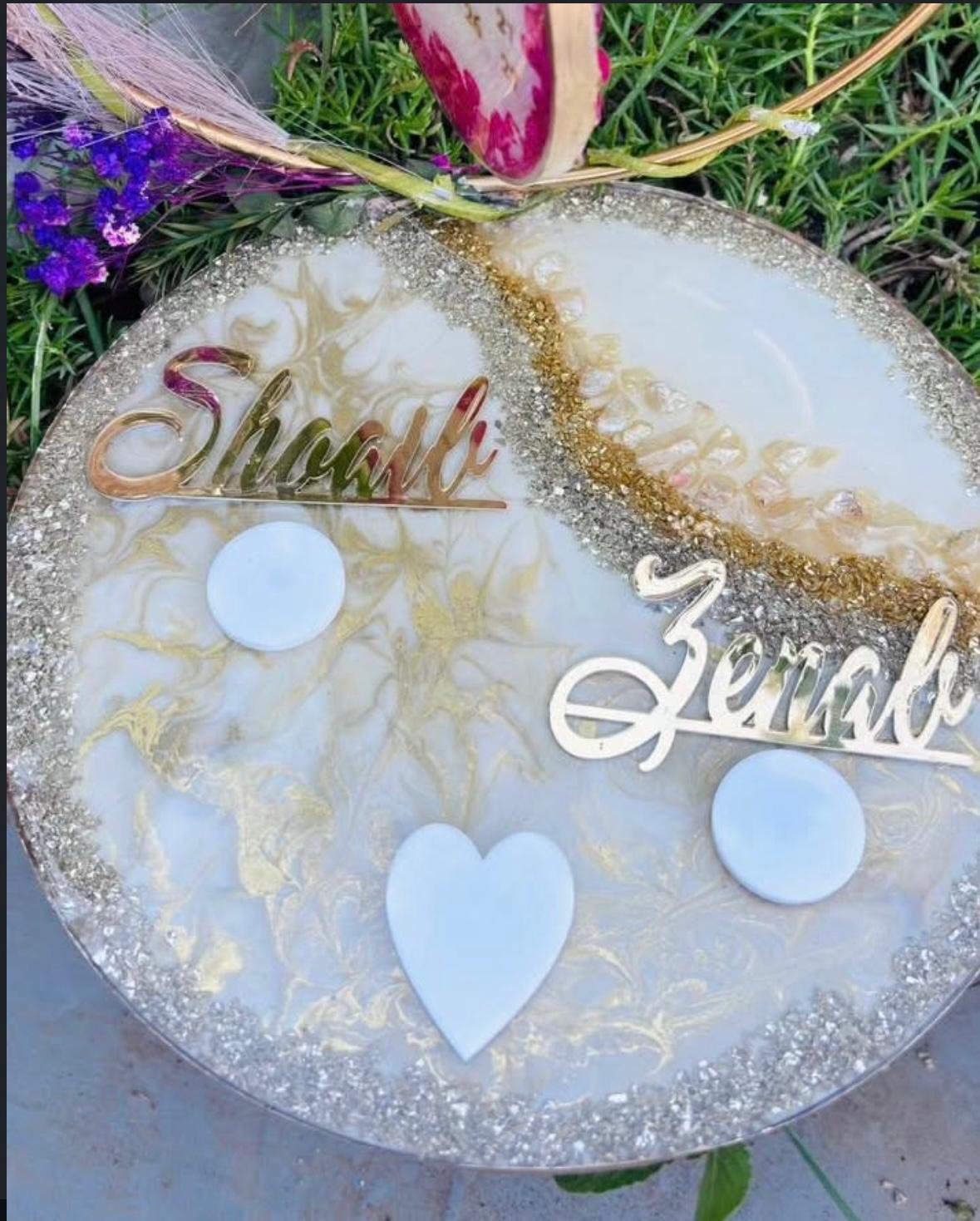 Personalized Resin Engagement Calendar Keepsake