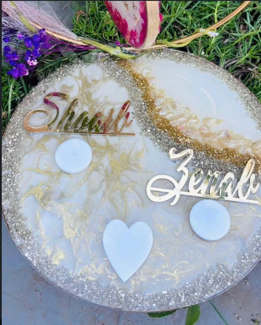 Personalized Resin Engagement Calendar Keepsake